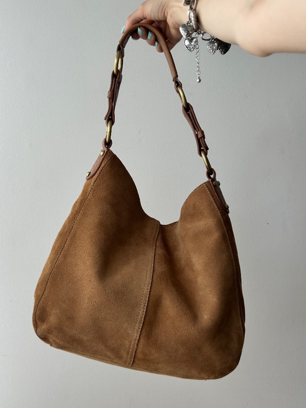 Suede Hobo Shoulder Bag by Le Chateau